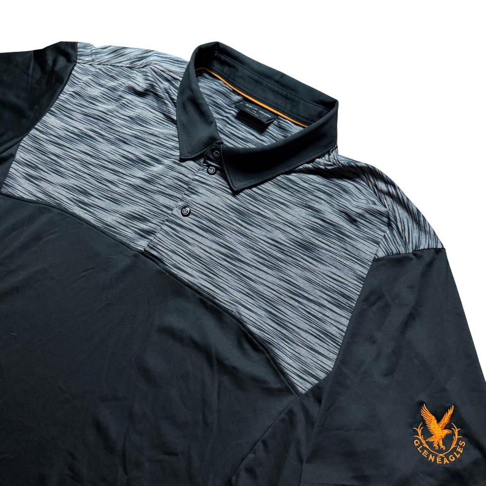 Galvin Green Polo Shirt Men XXL Black Gray Gleneagles Scotland Ventil8 Plus Golf